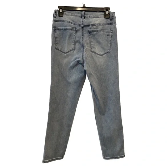 DG2 New Classic Stretch Denim Embellished Heart Jeans Chambray 6 New - Picture 3 of 16